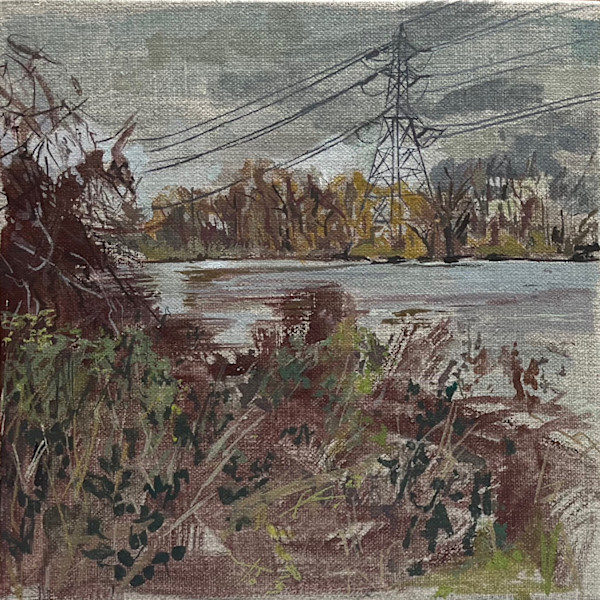 Still Water with Pylon by Sarah Dee Barrett