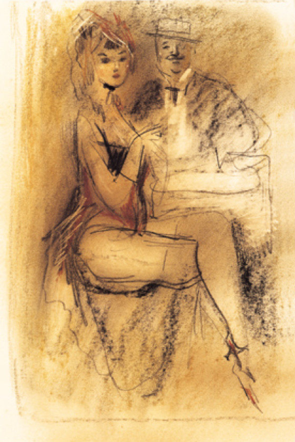 Al tavolo del cabaret by Konstantin Ivanovich Rudakov