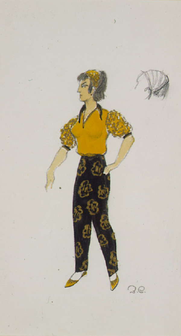 Ballerina in nero, giallo e oro by Zinaida Markovna Sirvint