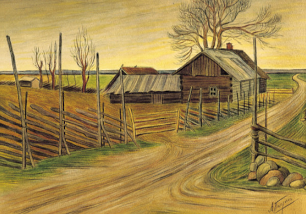 Fattoria in autunno by Aleksandr Fiodorovich Gaush