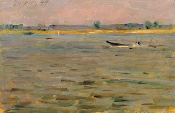 Fiume con imbarcazione by Josif Gurwic