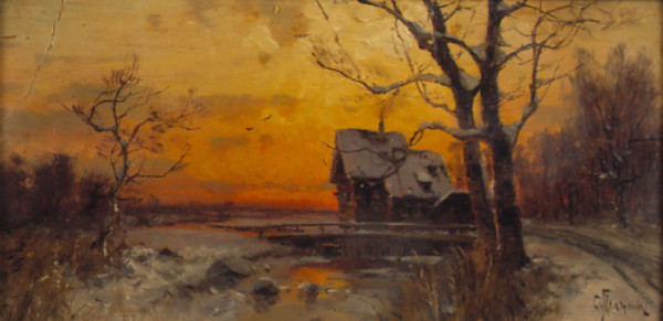 Izba al tramonto by Chariton Platonovich Platonov