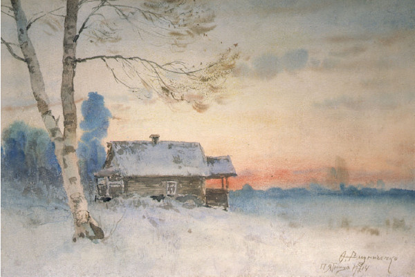 Izba sotto la neve by Fiodor Petrovich Reznicenko