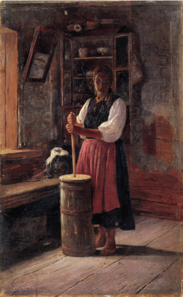 La preparazione del burro by Viktor Andreevich Simov