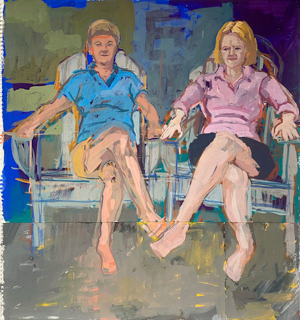 Anne Keating and Ann Short, preliminary study by Elizabeth de Bethune