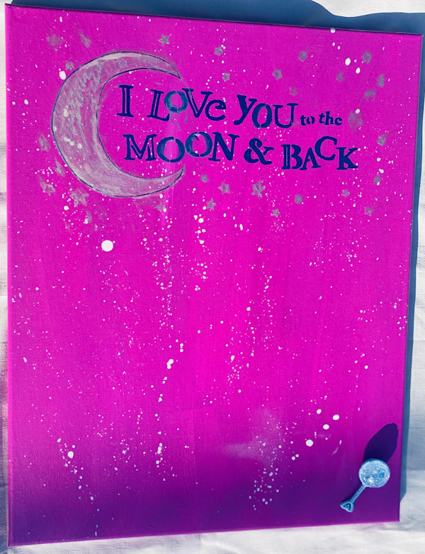 Love you to the Moon (pink) by Hiliary A. Blalock