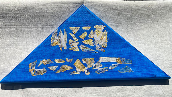 Blue and Gold abstract by Hiliary A. Blalock