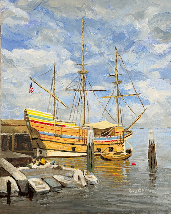 Mayflower at Dock by Barry Olofsson