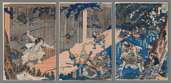 Soga Goro Tokimune Fighting his Way Towards Yoritomo by UTAGAWA KUNIYOSHI, Image 3.