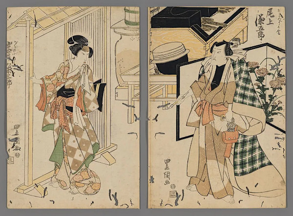 Kabuki Diptych by UTAGAWA TOYOKUNI I, Image 4.