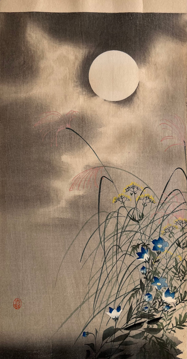 Grasses, Flowers and Moon by Ohara Koson, Image 2.