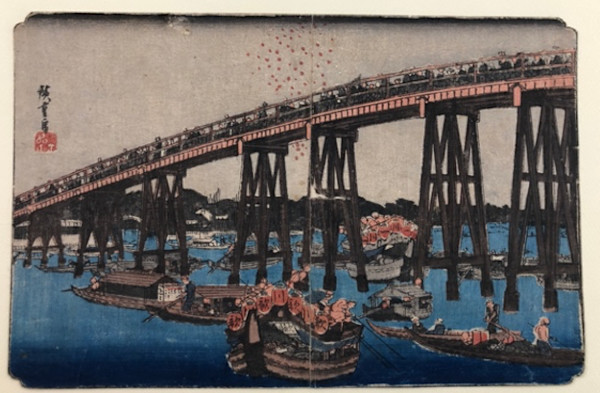 Ryogoku - Bashi Noryo – Koto Meisho serie by UTAGAWA HIROSHIGE, Image 1.