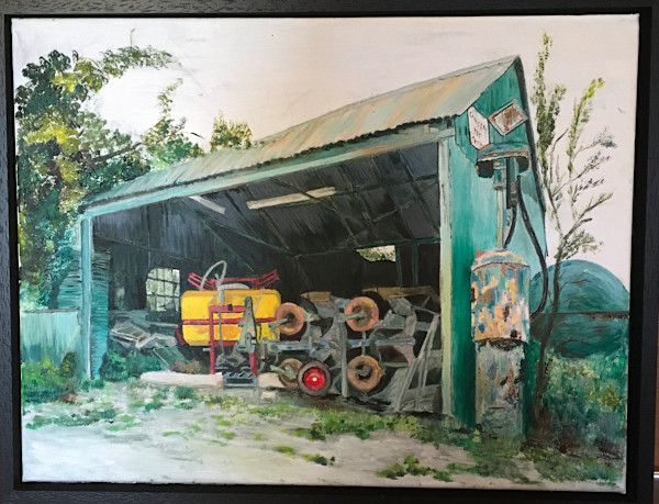 Farm Shed and Fuel Pump by John Simnett
