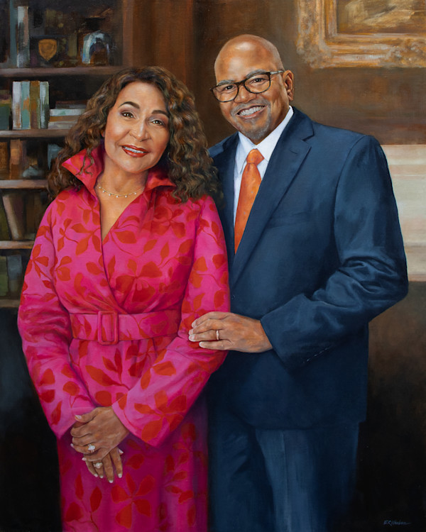 Portrait of Dr. Calhoun & Wife, U of Texas - Tyler by Elizabeth R. Whelan