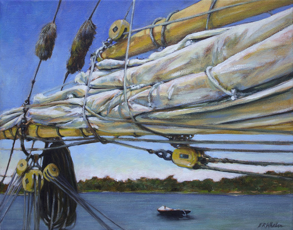 Boom and Flaked Sail by Elizabeth R. Whelan