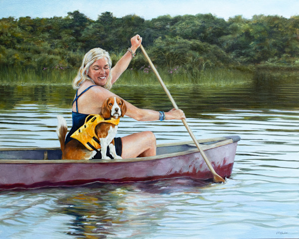 Portrait of Hanne on Edgartown Great Pond by Elizabeth R. Whelan