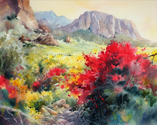 Chuparosa at Lost Dutchman by Julie Gilbert Pollard