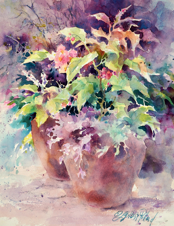 Angel Wing - Flower Pots by Julie Gilbert Pollard