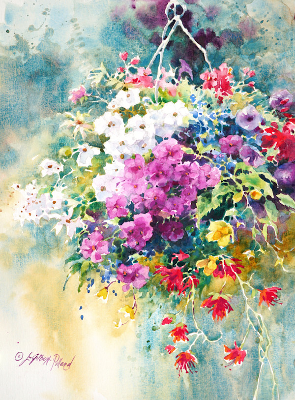 Hanging Flower Basket III by Julie Gilbert Pollard
