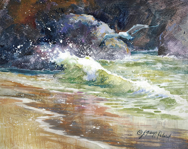 Splashing Crashing Waves - Port Orford, Oregon Coast II by Julie Gilbert Pollard