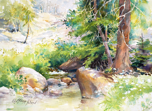 The Source II - Mountain Stream Near Lake Tahoe II by Julie Gilbert Pollard