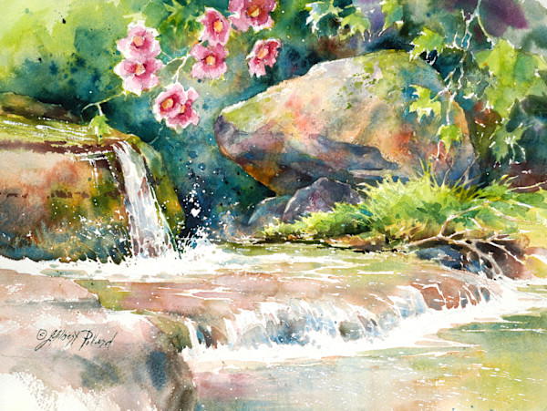 Rensselaerville Falls View on Huyck Preserve II by Julie Gilbert Pollard