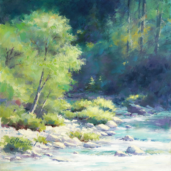 Sunlit Sanctuary - Early Fall, Trinity River by Julie Gilbert Pollard