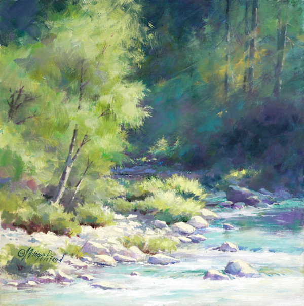 Sunlit Sanctuary - Trinity River by Julie Gilbert Pollard