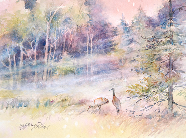 Threads of Mist & Sandhill Cranes by Julie Gilbert Pollard