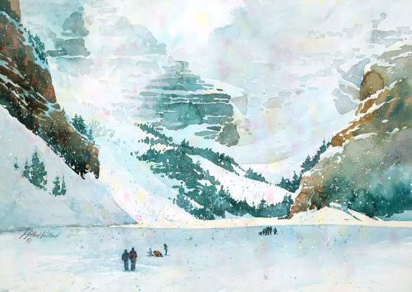 Sun & Snow - Lake Louise by Julie Gilbert Pollard