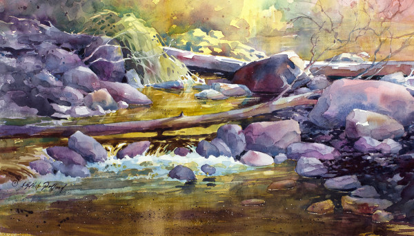 First Crossing - West Fork Canyon by Julie Gilbert Pollard