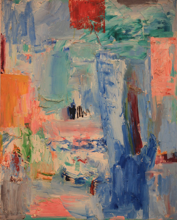 Blue With Red Square by Tom Goldenberg Studio LLC