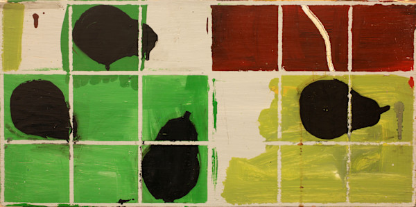Black Pears on Green Ground by Tom Goldenberg Studio LLC