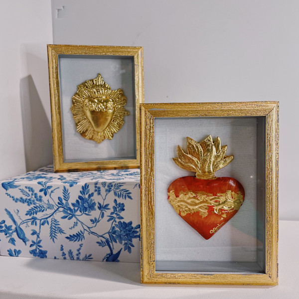 5X7 Framed Shadow Box w/ Sacred Heart