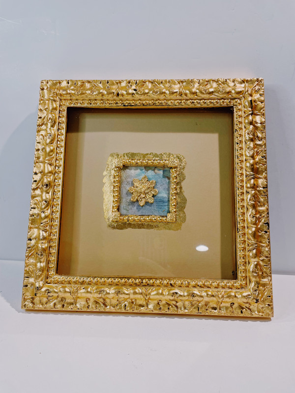 Holy Spirit in Repurposed Gold Leaf Frame