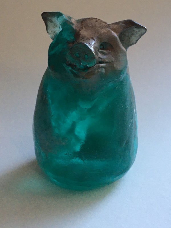 Pig (blue w/bronze)
