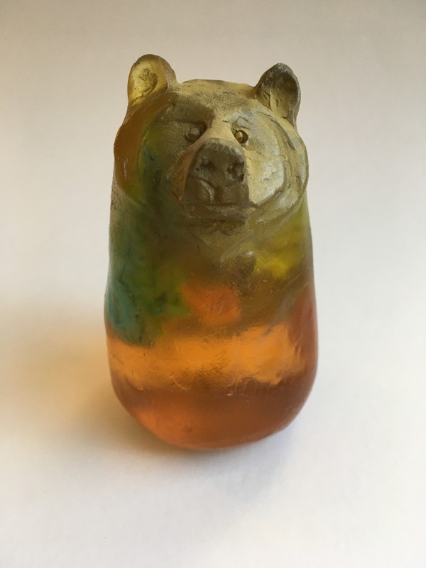 Bear (honey and blue, coldcast brass)