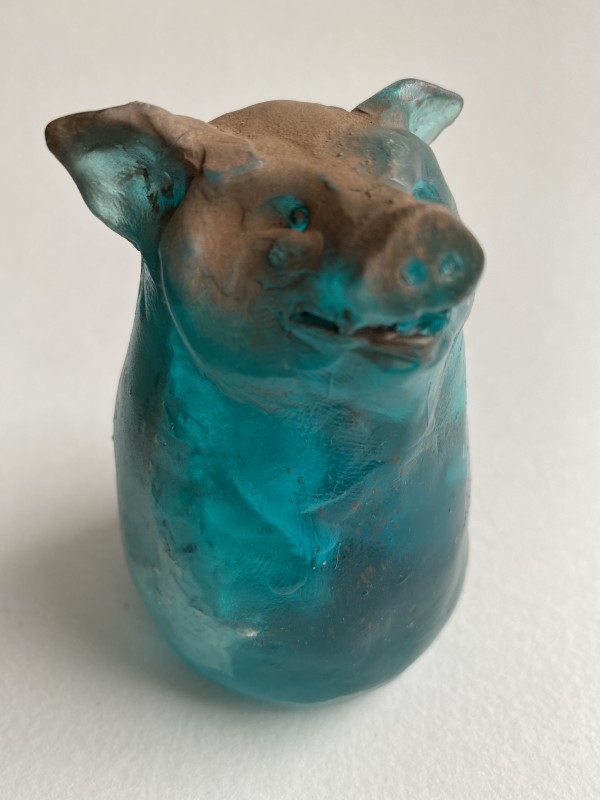 Blue Pig (bronze on right side)