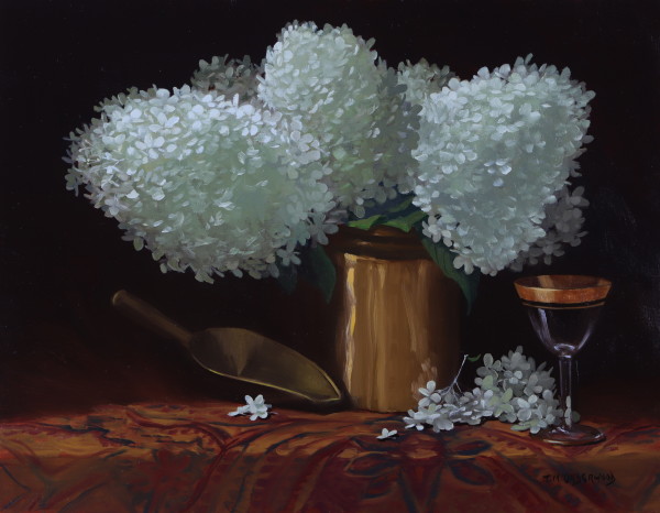 Hydrangeas and Brass by Tina Underwood