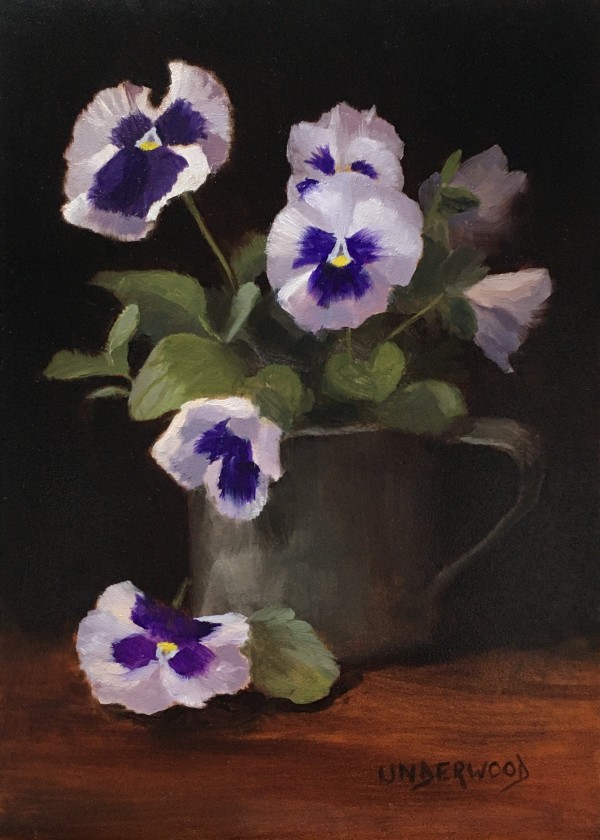 Pansies in Pewter