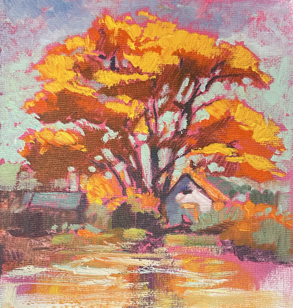 Cottonwoods on Pink by Tricia Ratliff, Image 1.