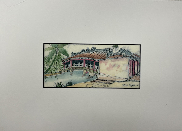 Matted Watercolor Viet Nam, Image 2.