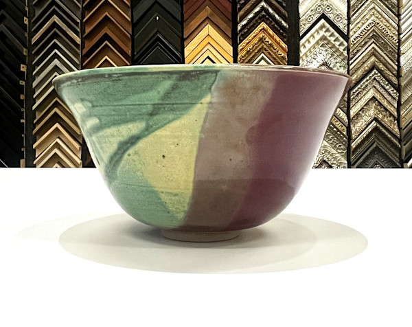 Pink and Green Reduction Fired Bowl by Minori Thorpe, Image 1.