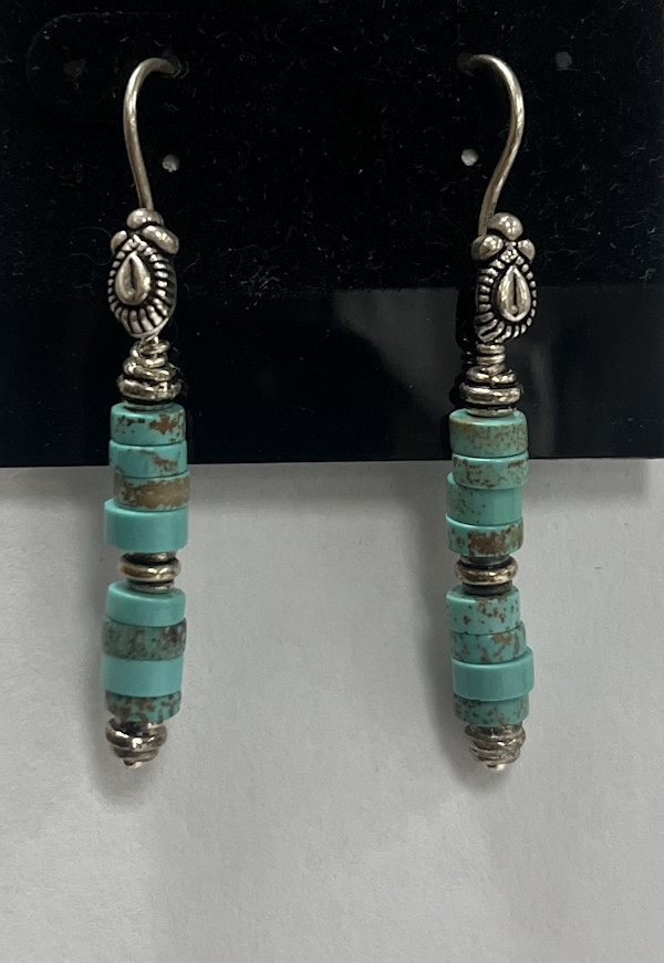 #1036 Turquoise with Sterling Earring by Sue Broadway, Image 8.