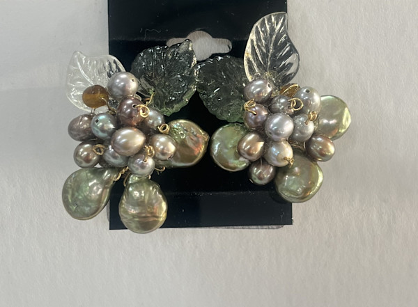 #144 Freshwater Pearl Clip Ons by Sue Broadway, Image 1.