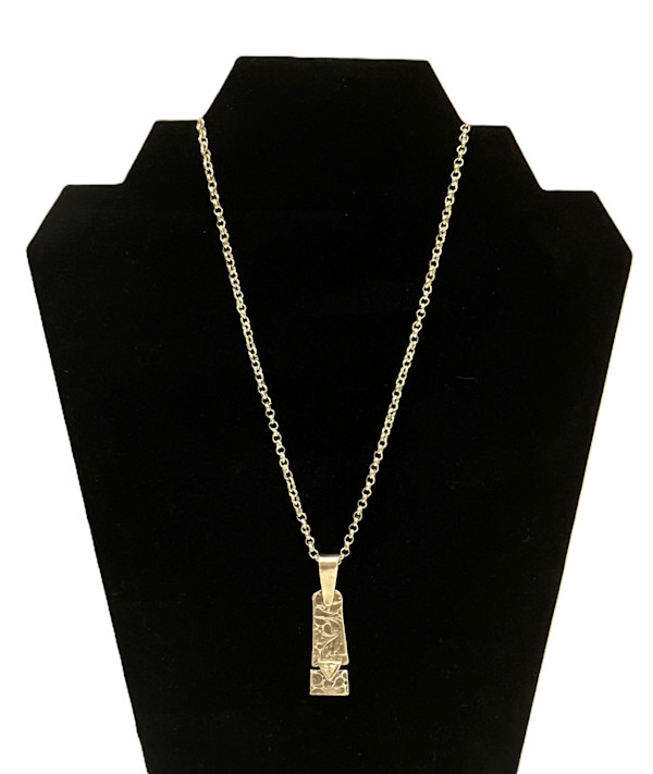 #1031 Hand Crafted .999 Fine Silver Pendant with CZ by Sue Broadway, Image 3.