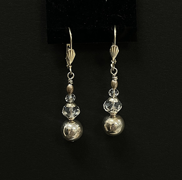 #955 Sterling and Crystal Earring by Sue Broadway, Image 2.