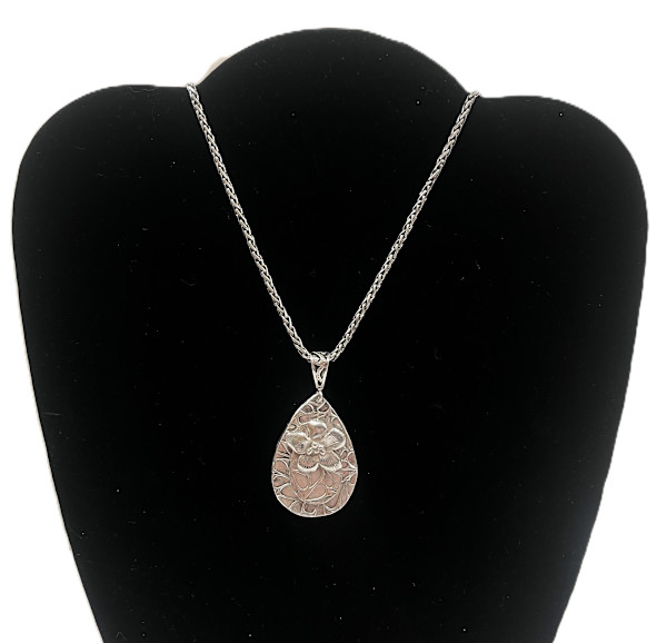 #944 Hand Crafted Fine Silver .999 with Sterlingl Chain by Sue Broadway, Image 4.