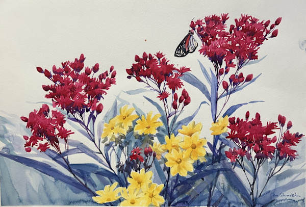 Butterfly and Flowers, Image 1.