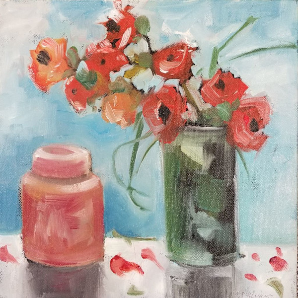 Red Cannister and Roses by Buck Nelligan, Image 1.